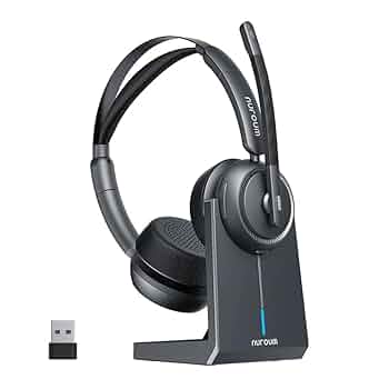 nurom HP31Dワイヤレス ヘッドセット Bluetooth HP31D Wireless Headset with AI ENC Noise Cancellation | USB